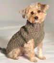 Grey Cable Knit Dog Sweater