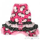 Ruffled Hot Pink Teeny Penguins Pajamas fpr Dogs