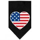 American Flag Heart Screen Print Dog Bandana