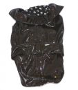 Black Dog Raincoat with Black and White Paws Liner