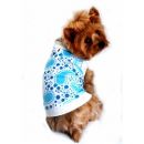 Blue Paisley Dog Tank Top with White Trim