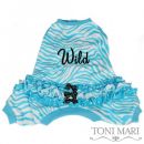 Blue A Wee Bit Wild Ruffled Dog Pajamas