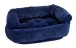 Bowsers Navy Filigree Microvelvet Double Donut Dog Bed