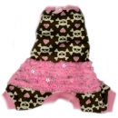 Chocolate Heart Skulls Ruffled  Pajamas for Dogs