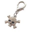 Crossbone  Collar Charm- Silver for Dogs