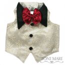 Gold & Wine Snowflake Tuxedo Vest for Dogs