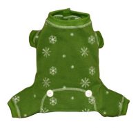 Green Snowflake Dog Long Johns