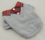 Grey V-Neck Sweater & Dog Shirt