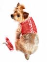 Red Hawaiian Hibiscus Cool Mesh Velcro Dog Harness with Matching Leash