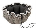 Herringbone & Oyster Microvelvet Buttercup  Bed for Dogs