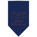 Happy Halloween Rhinestone Dog Bandana - Navy Blue