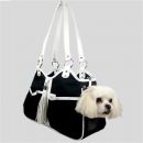 Black & White Tassle Metro Classic Dog Carrier