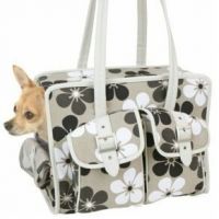 Neutral Floral Metro Slant Pocket Tote for Dogs