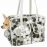 Neutral Floral Metro Slant Pocket Tote for Dogs
