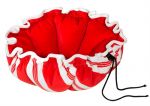 Peppermint Stripe & Candy Cane Red Microvelvet Buttercup  Bed for Dogs