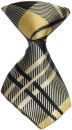 Plaid Cream Dog Neck Tie