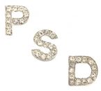 Swarovski Crystal Block Letter Collar Charms - 10mm for Dogs