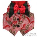 Red Holly Tuxedo Vest for Dogs