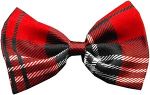 Red Plaid Dog Bow Tie