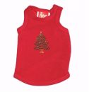 Green Tree on Red Christmas Dog Tank