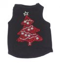 Huge Red Tree on Black Christmas Dog Tank