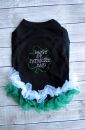 Rhinestone Happy St. Patrick's Day Ruffled Shirt Dog Dress