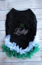 Rhinestone Lucky Ruffled Shirt Dog Dress