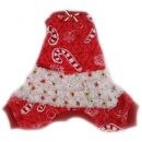 Ruffled Dog Pajamas- Sweet Candy Cane