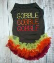 Gobble x 3 Ruffled Dog Shirt