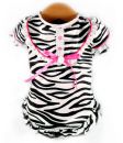 zebra chic satin lacy dog nightgown - black/hot pink